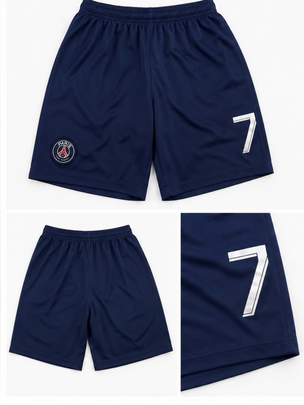 Paris Saint-Germain (PSG) #7 Soccer Shorts Navy Blue Men's Athletic Trainin